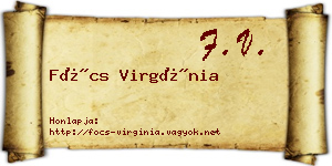 Föcs Virgínia névjegykártya